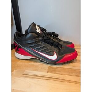 Nike Land Shark Youth Cleats Football Shoes‎ Black Red Size US 10.5 51129-016 E2